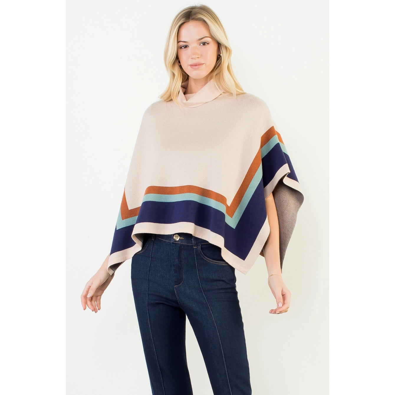 COLORBLOCKED PONCHO