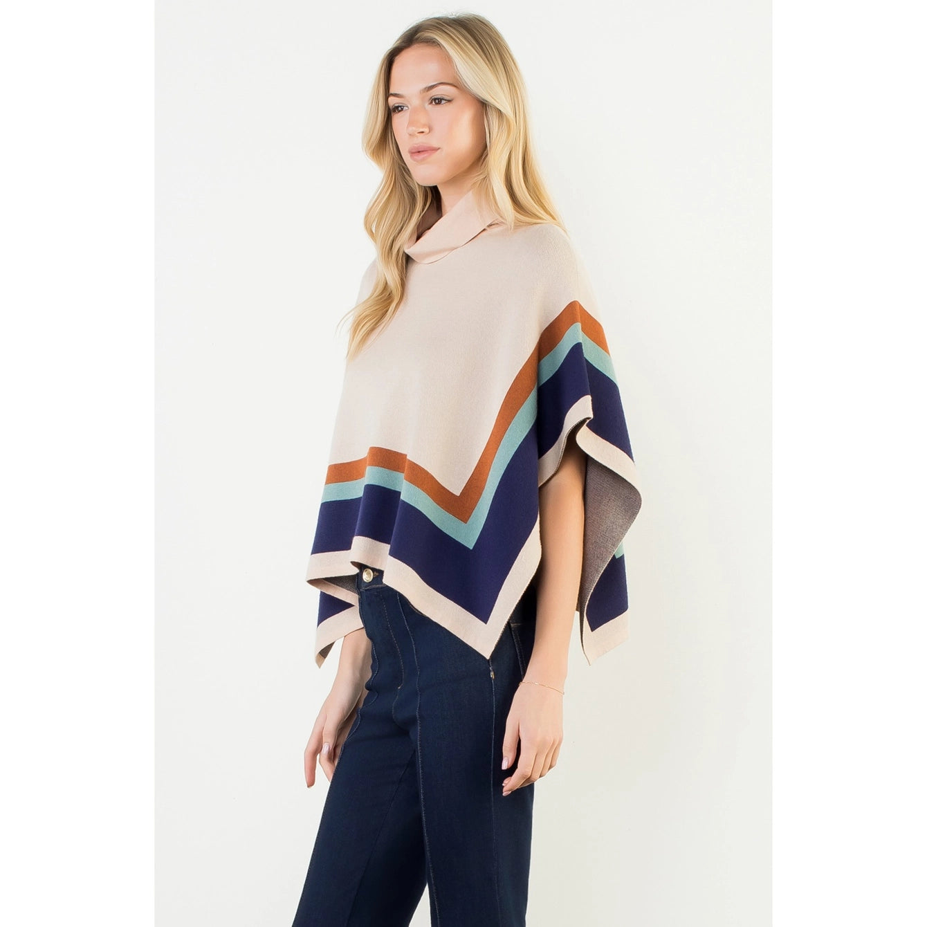 COLORBLOCKED PONCHO
