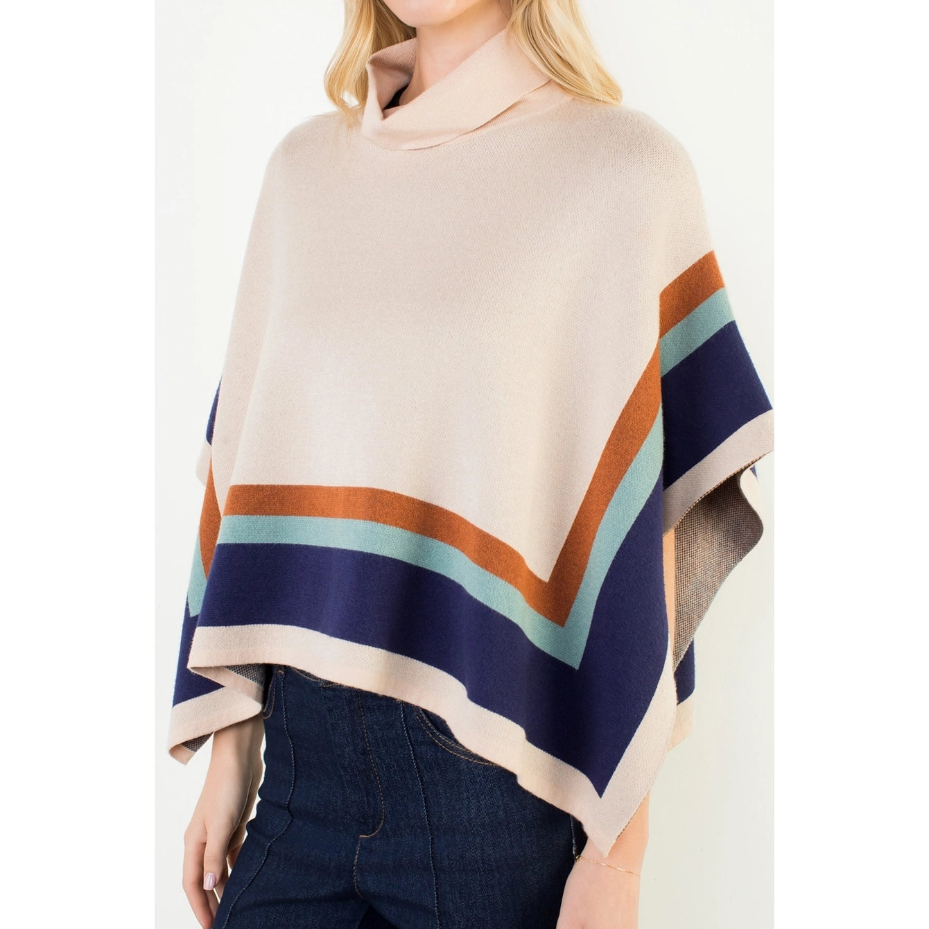 COLORBLOCKED PONCHO
