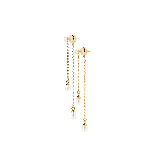 GOLD PEARL DROP EARRINGS
