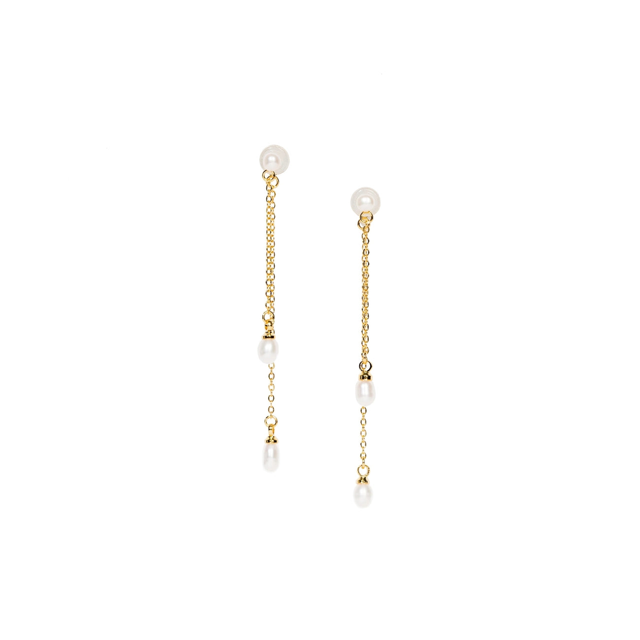 GOLD PEARL DROP EARRINGS