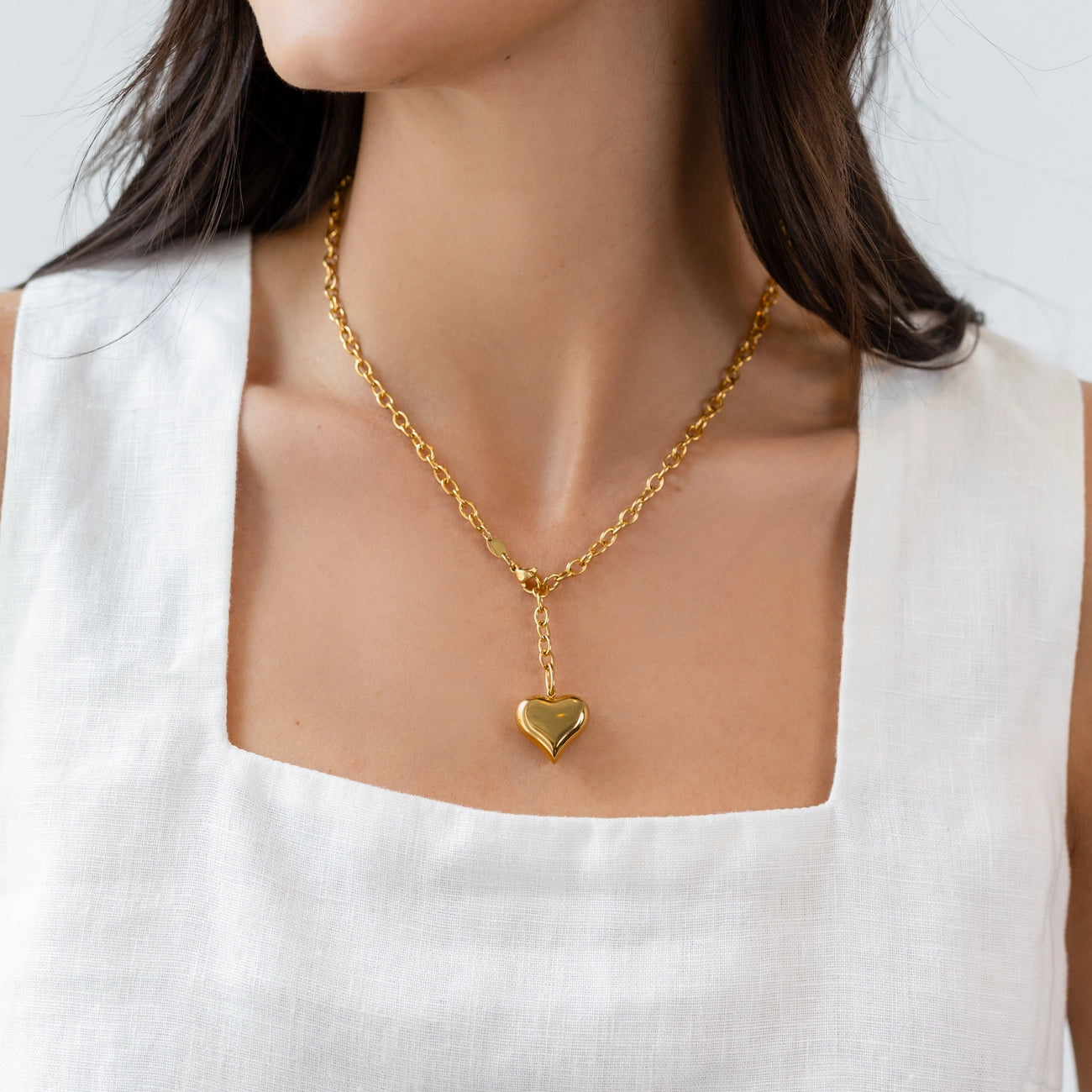 PUFFY HEART MEDIUM NECKLACE