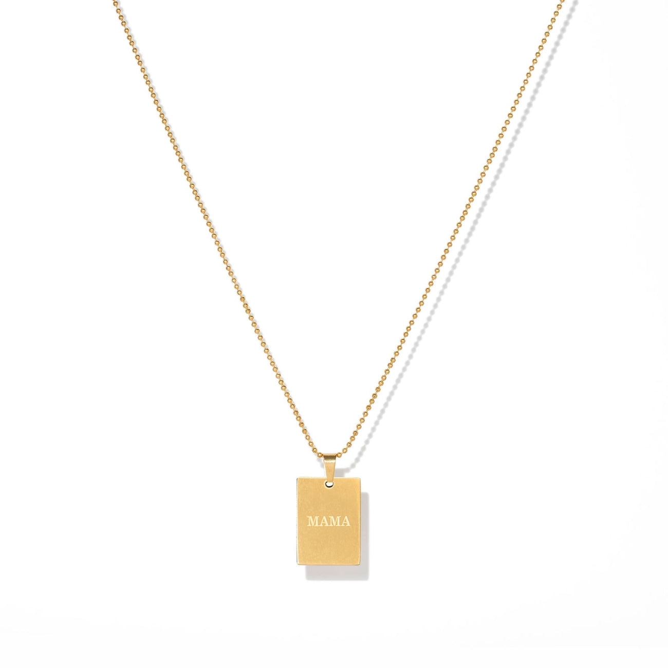 GOLD MAMA TAG PENDANT NECKLACE