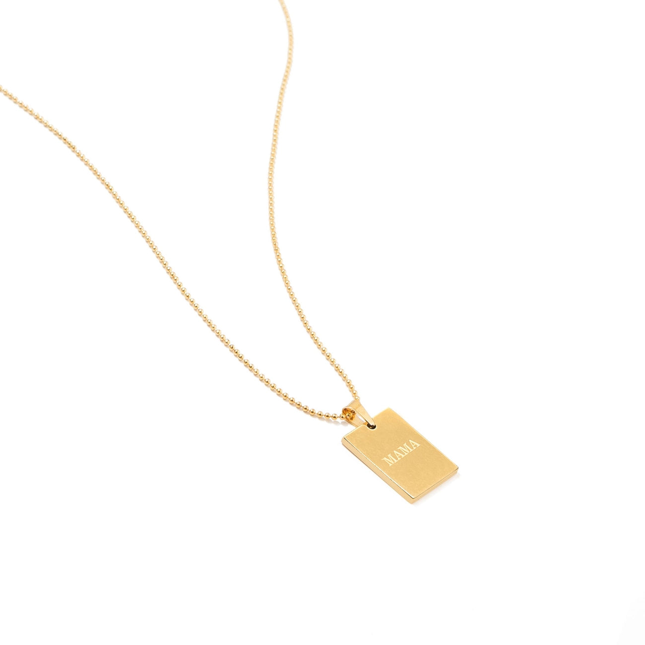 GOLD MAMA TAG PENDANT NECKLACE