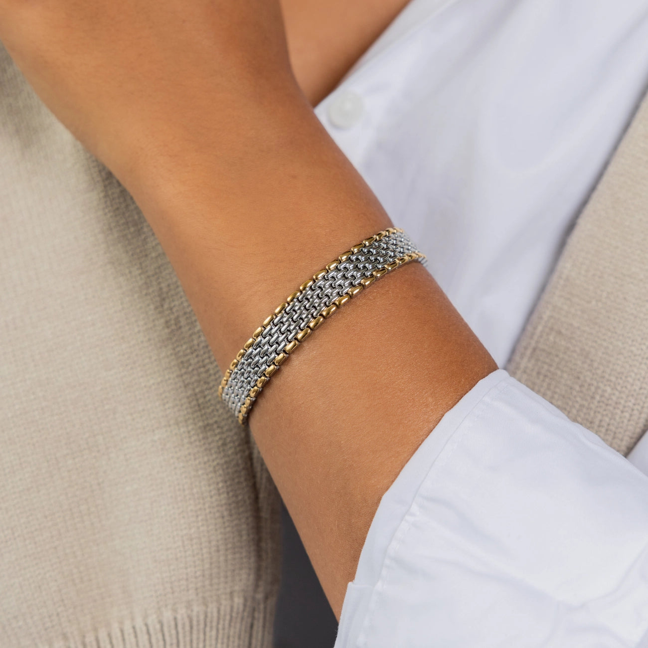 CHUNKY TWO-TONED BRACELET