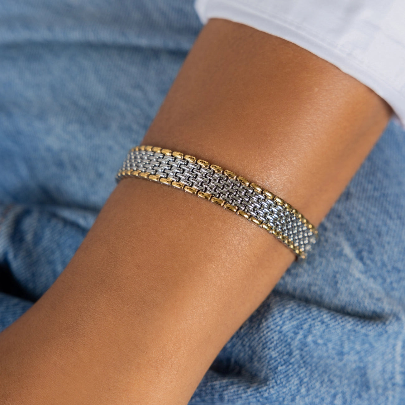 CHUNKY TWO-TONED BRACELET