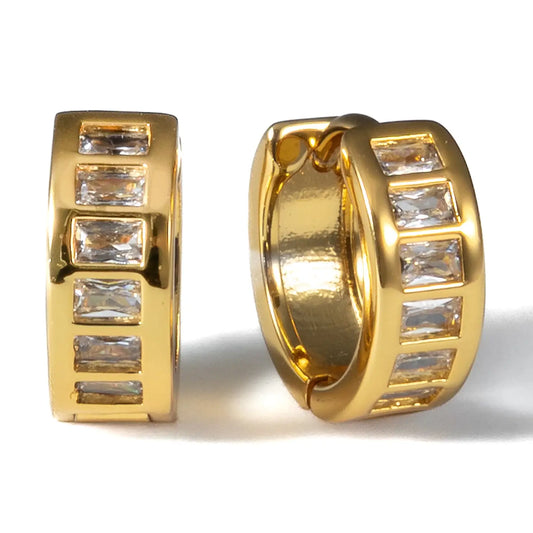 BAGUETTE HUGGIE EARRINGS