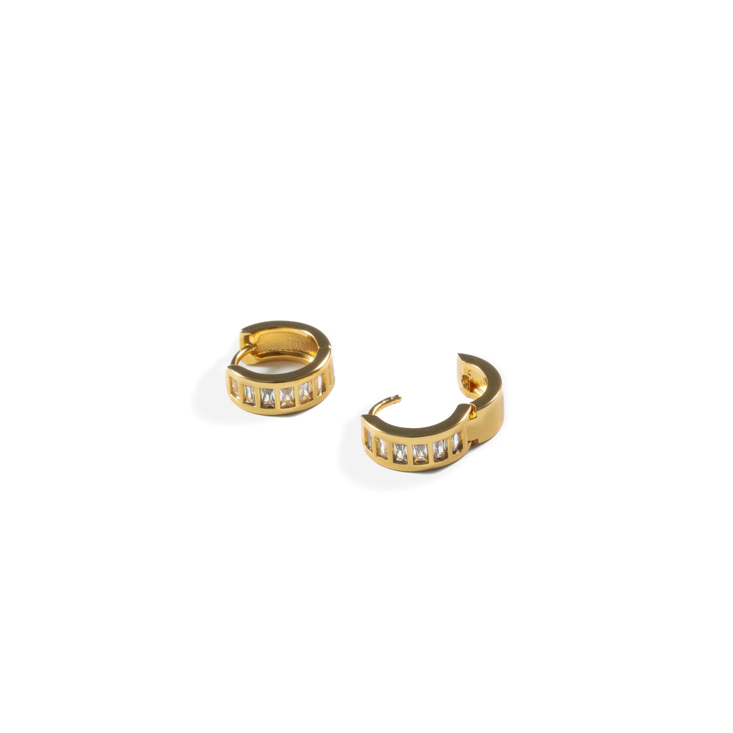 BAGUETTE HUGGIE EARRINGS