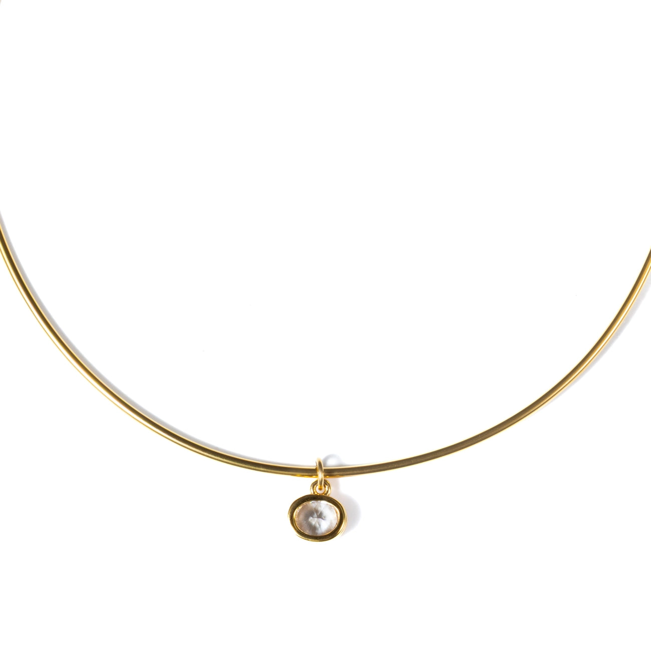 OVAL CRYSTAL COLLAR NECKLACE