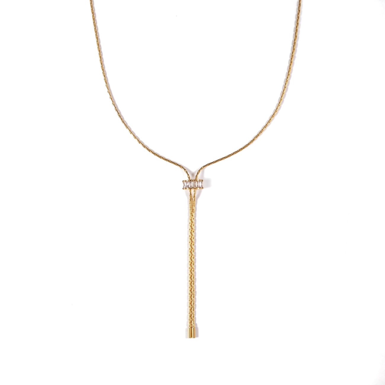 BAGUETTE LARIAT NECKLACE