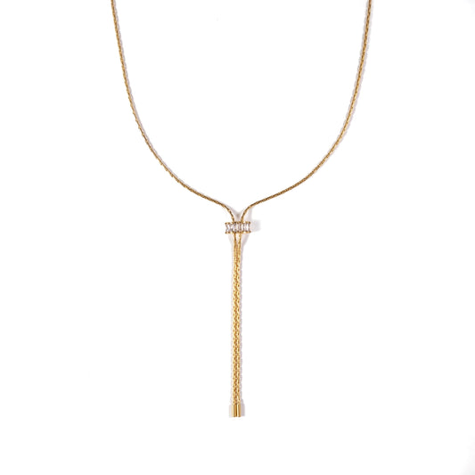 BAGUETTE LARIAT NECKLACE