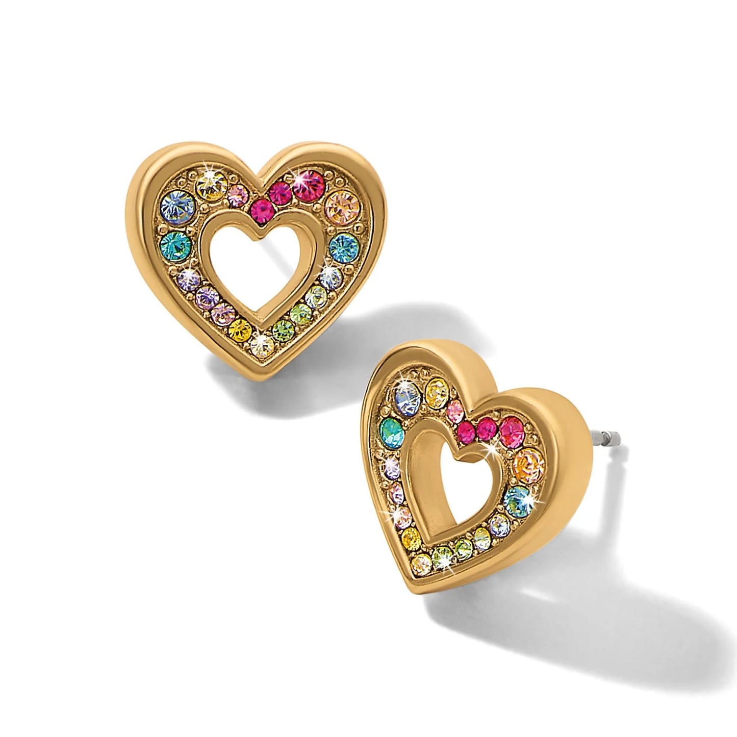 ENCHANTING GEM HEART POST EARRINGS
