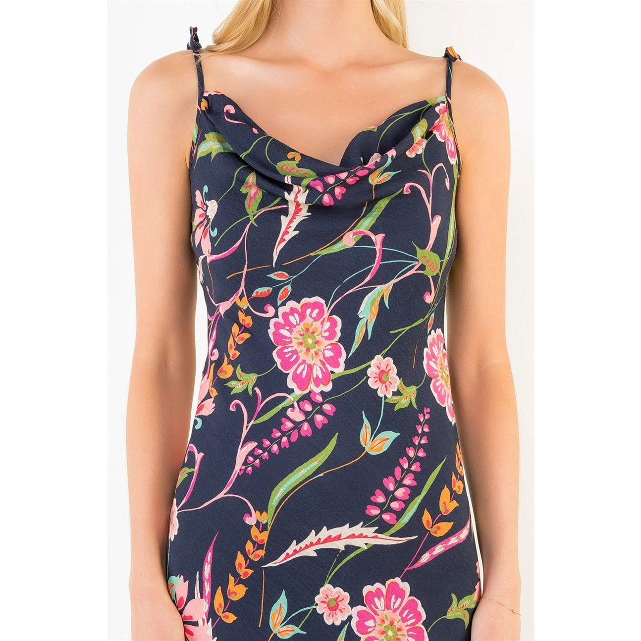 TIE STRAP FLORAL DRESS