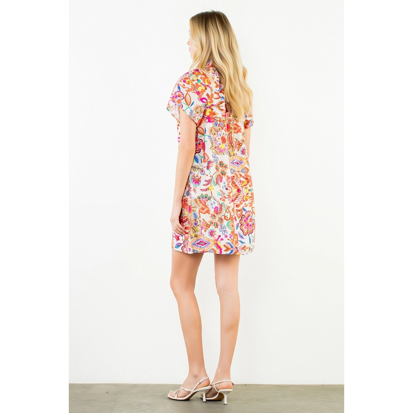 SHORT SLEEVE FLOWER DRESS