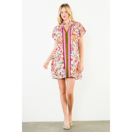 SHORT SLEEVE FLOWER DRESS