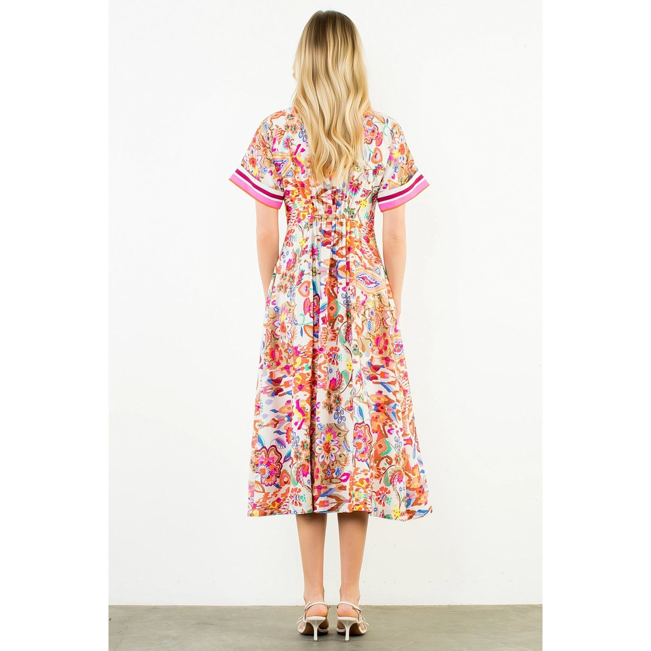BUTTON DOWN FLOWER DRESS