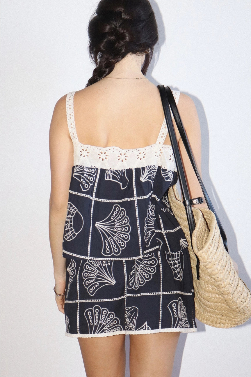 EYELET LACE TRIM TOP
