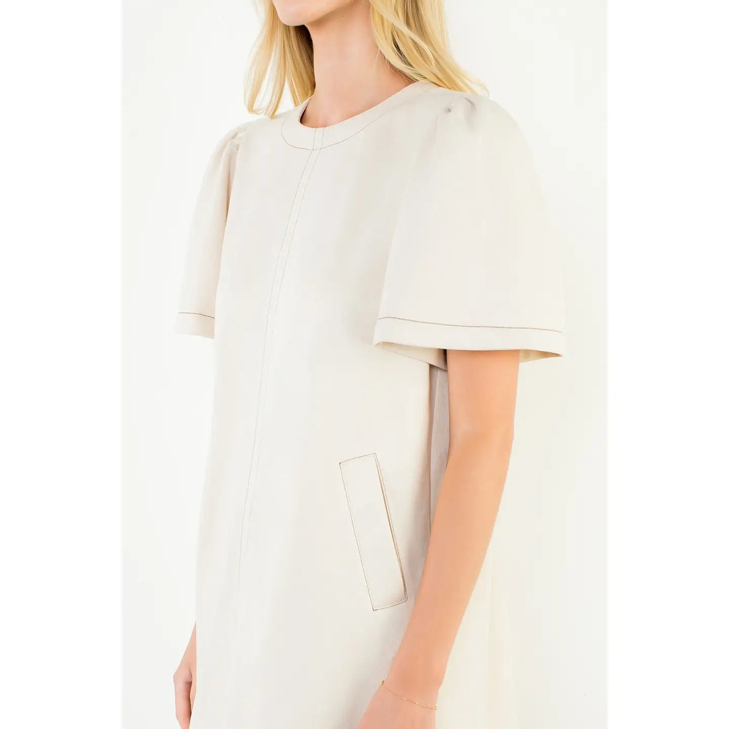 SUEDE SHORT SLEEVE DRESS