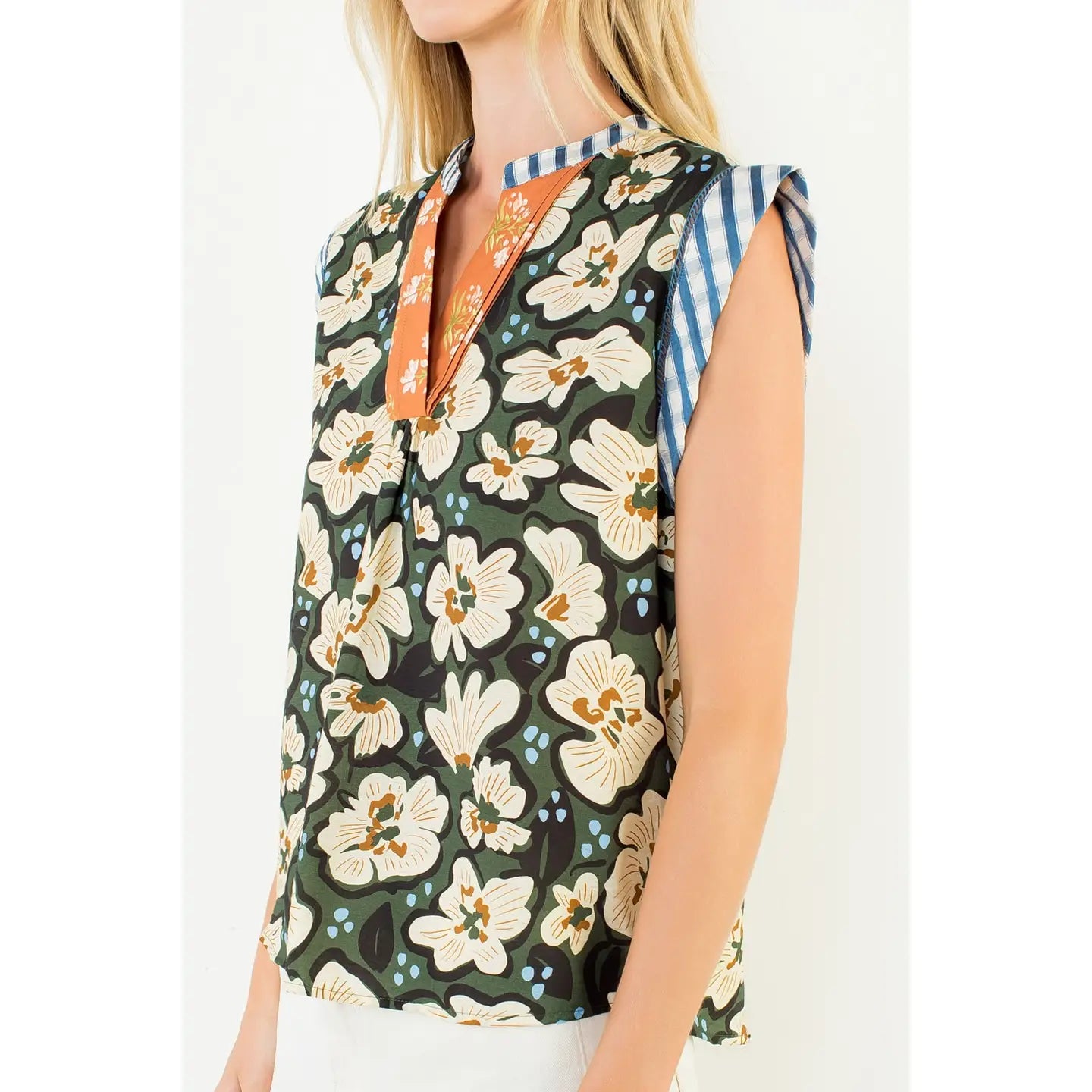 MULTI PRINT SHORT SLEEVE TOP