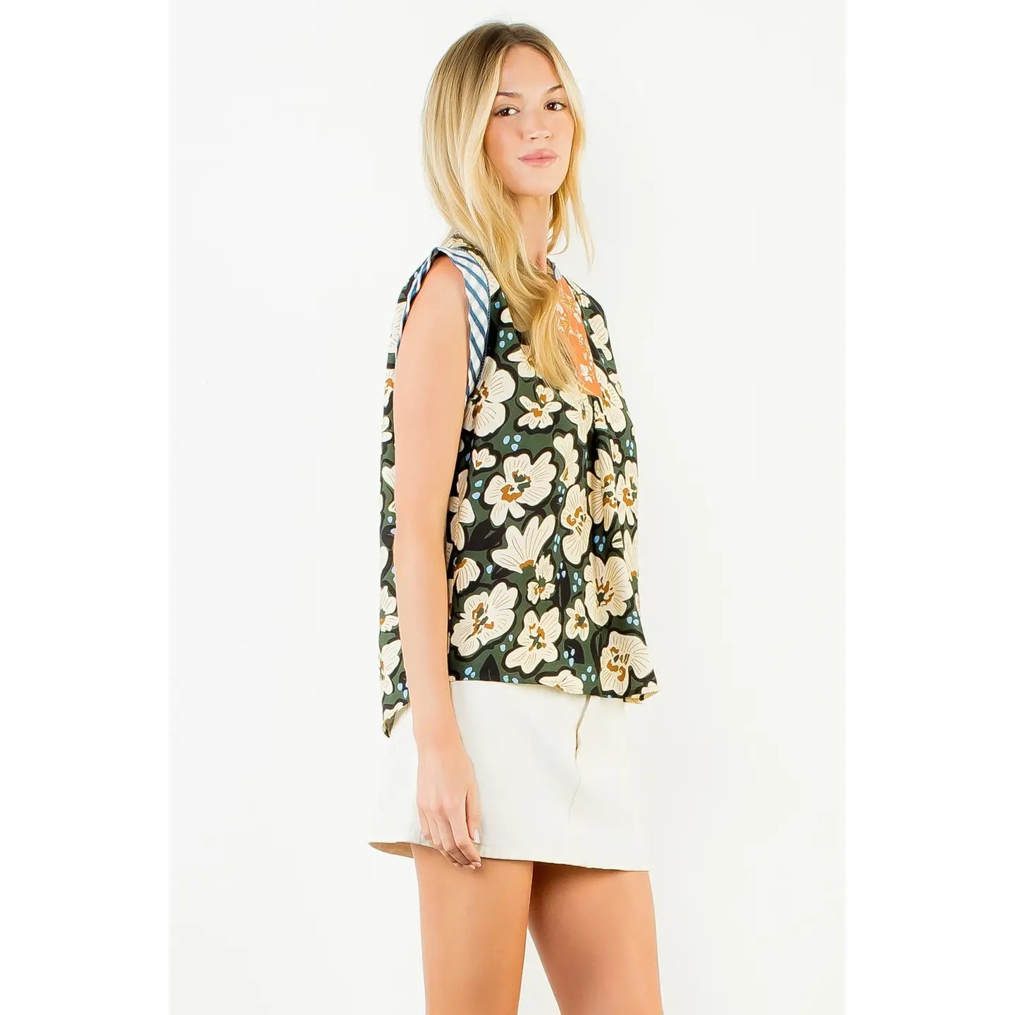 MULTI PRINT SHORT SLEEVE TOP