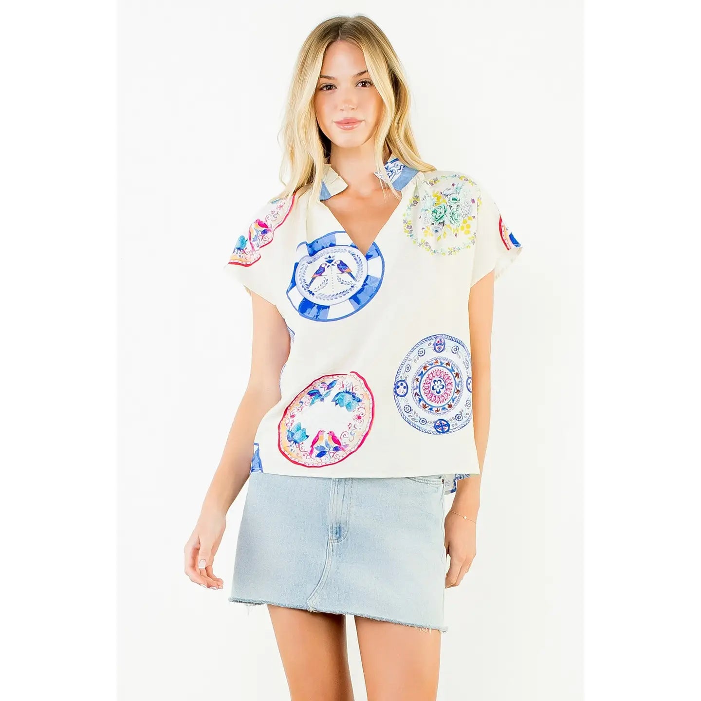 LIGHTWEIGHT SLEEVELESS PRINTED TOP