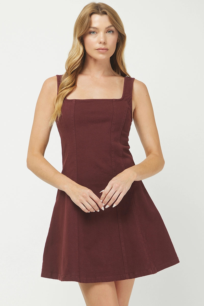 SQUARE NECK MINI DRESS