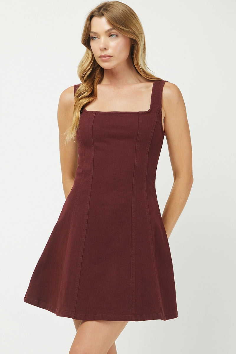 SQUARE NECK MINI DRESS