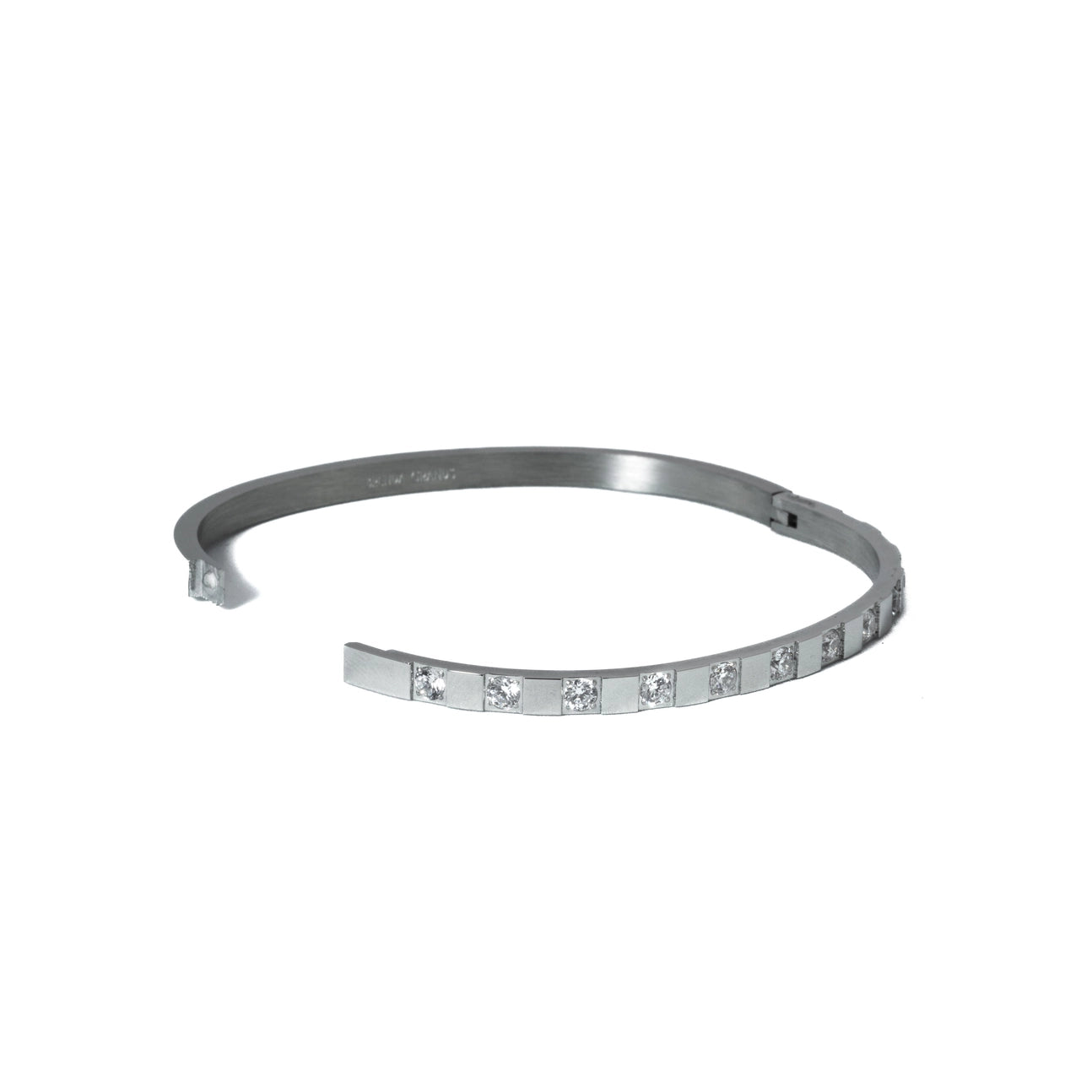 SILVER STRUCTURED TENNIS BRACELET