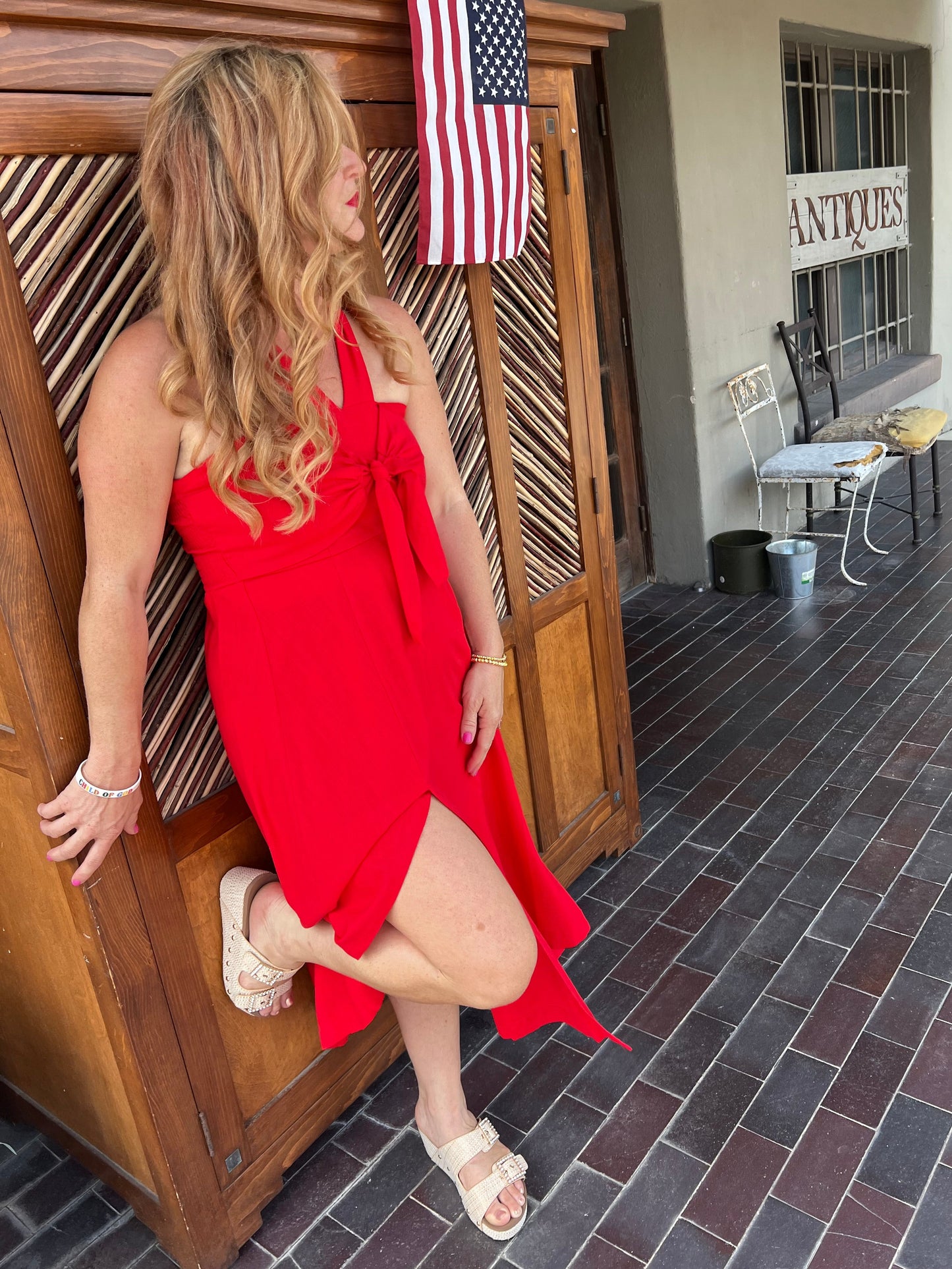 RED IBIZA DRESS