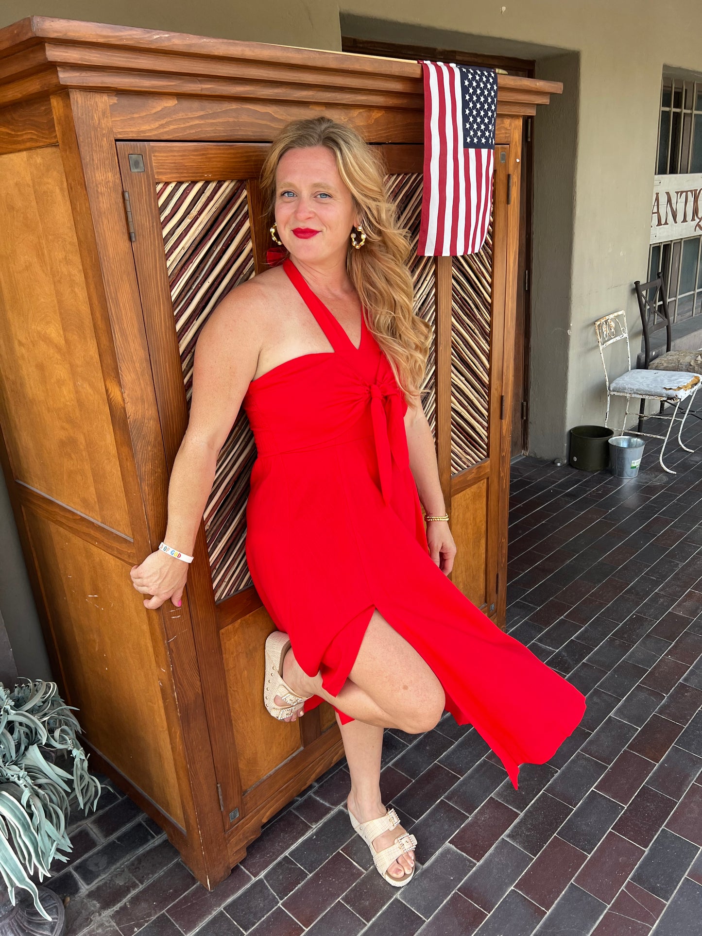 RED IBIZA DRESS