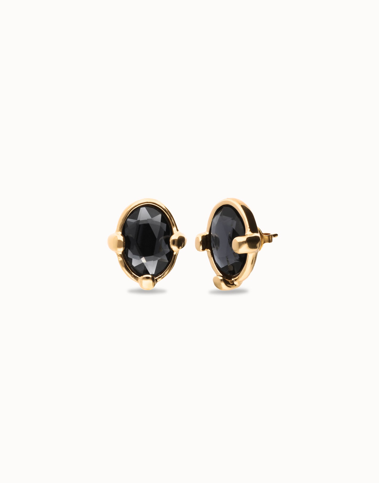 SER DESLUMBRANTE GOLD STUD BLK CRYSTAL