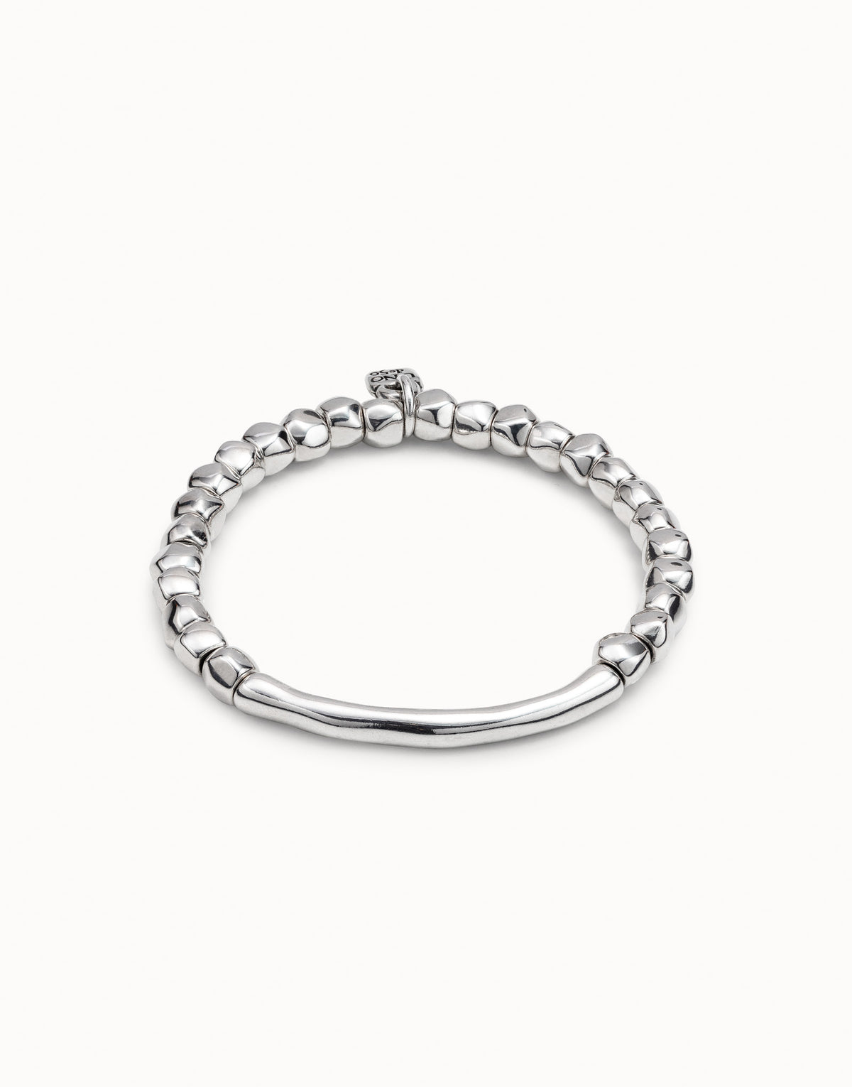 BEADED STRETCH BRACELET WITH TUBULAR PIECE