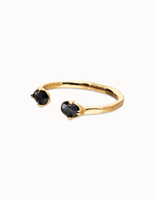 SER DESLUMBRANTE GOLD BANGLE BLK CRYSTALS