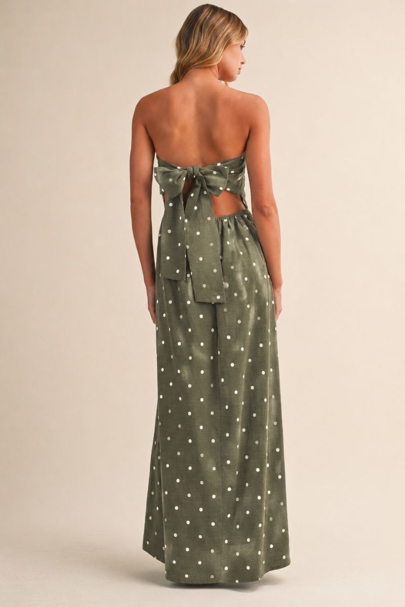 DOT PRINTED TUBE MAXI DRESS