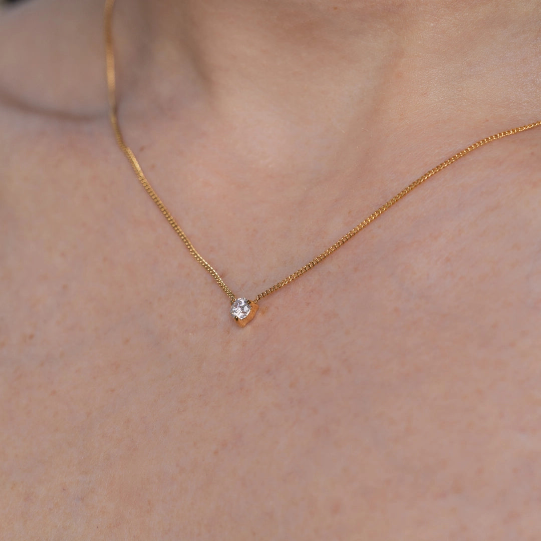 4MM ROUND SOLITAIRE NECKLACE
