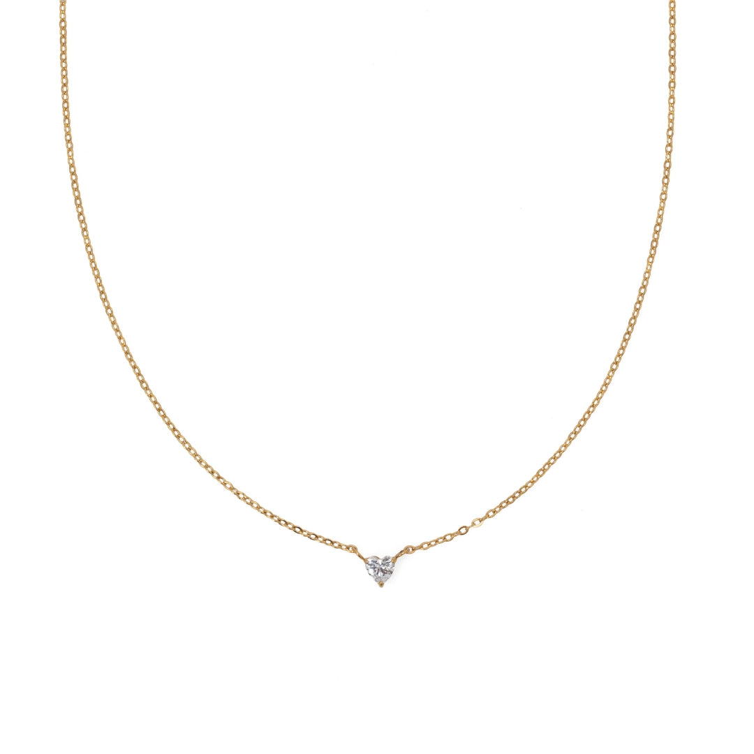 4MM HEART SOLITAIRE NECKLACE