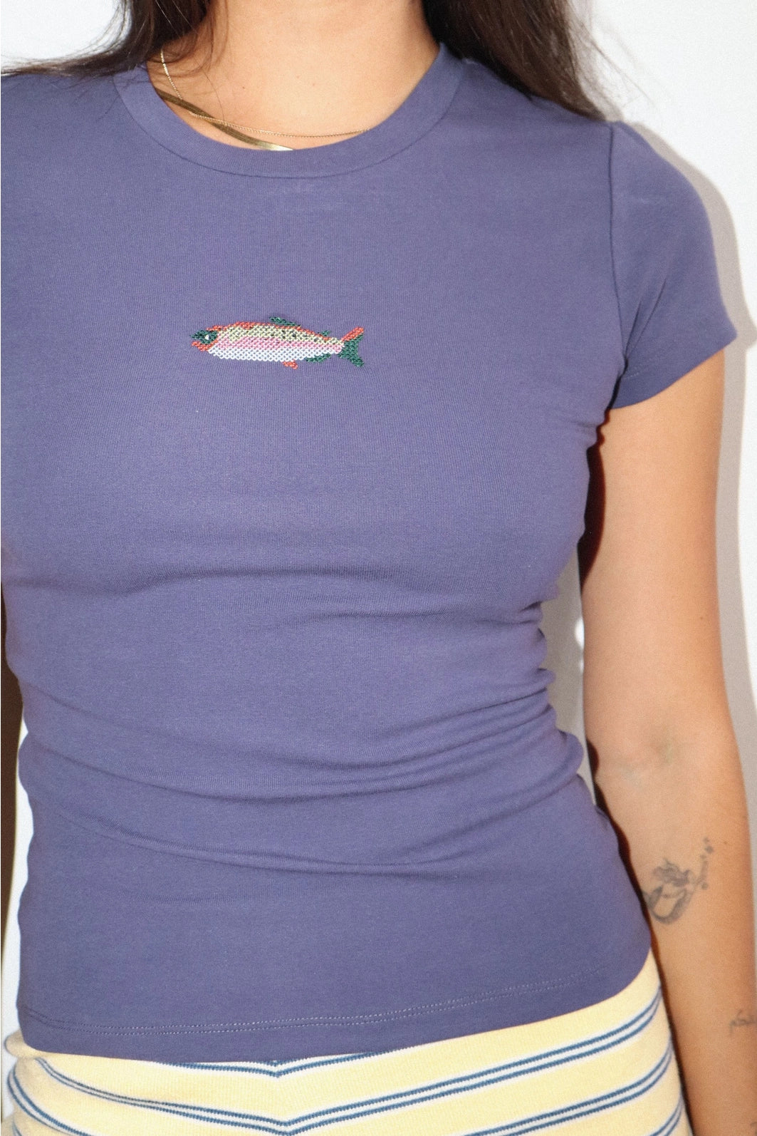 EMBROIDERED FISH BABY TEE