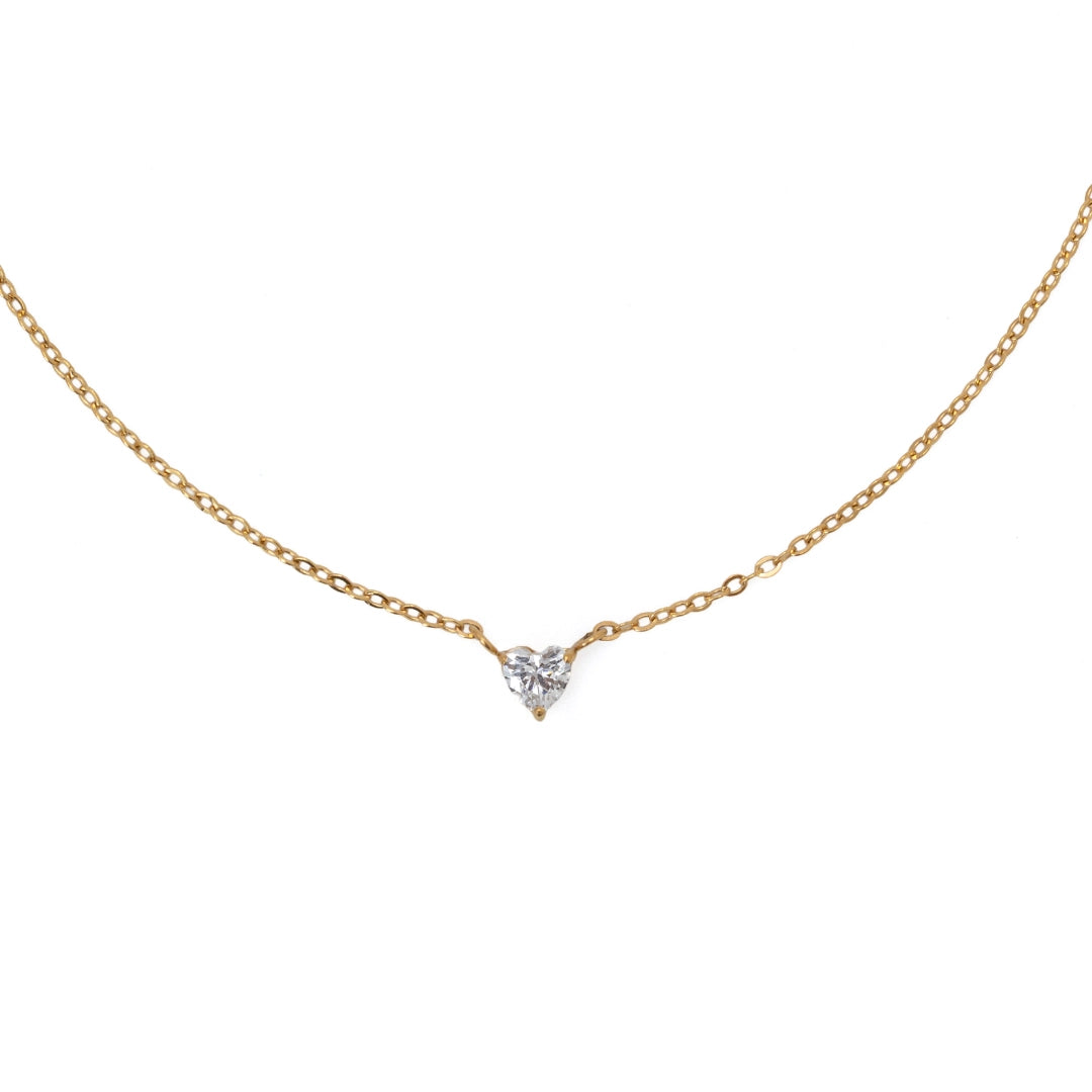 4MM HEART SOLITAIRE NECKLACE
