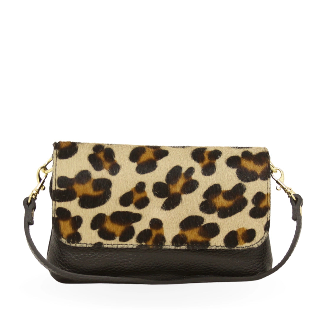 COWHIDE CROSSBODY AND CLUTCH