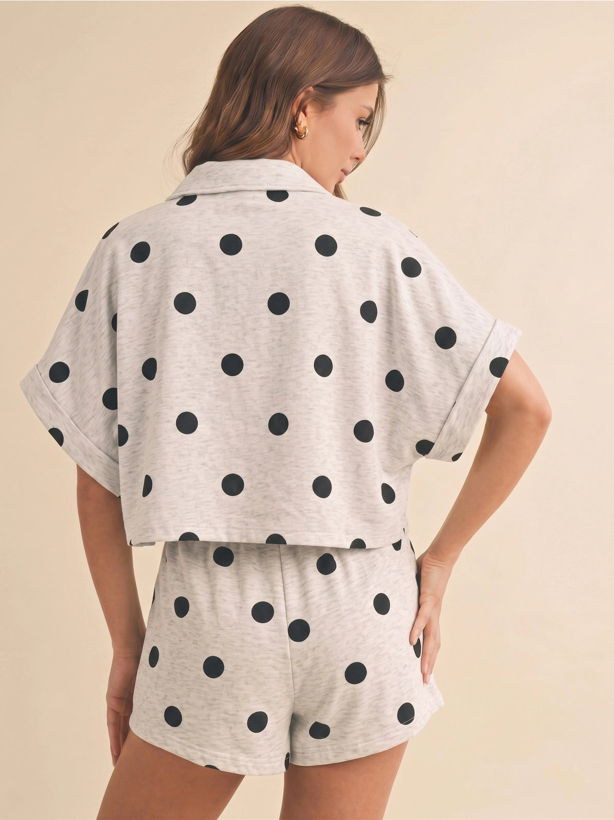 POLKADOT CROPPED TOP AND SHORTS