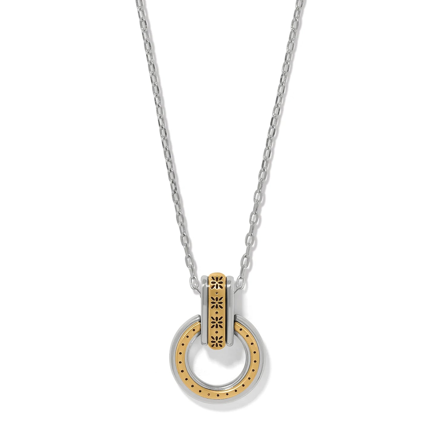 MOSAIC TWO TONE LINK RING NECKLACE
