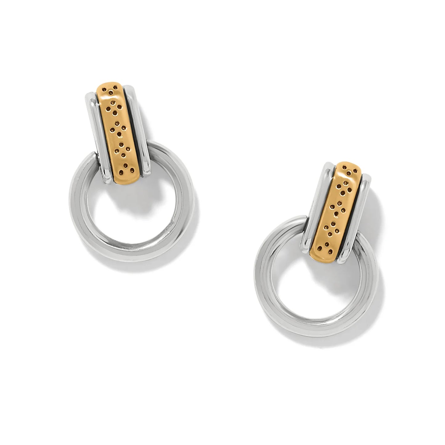 MOSAIC TWO TONE MINI POST EARRINGS