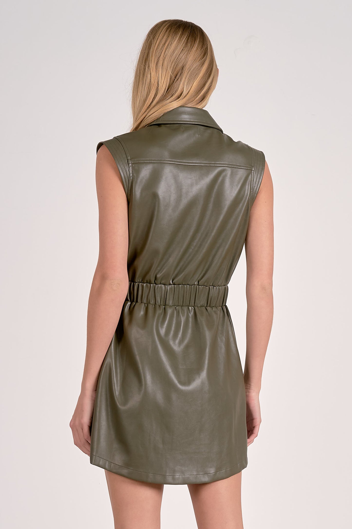 PINE FAUX LEATHER DRESS
