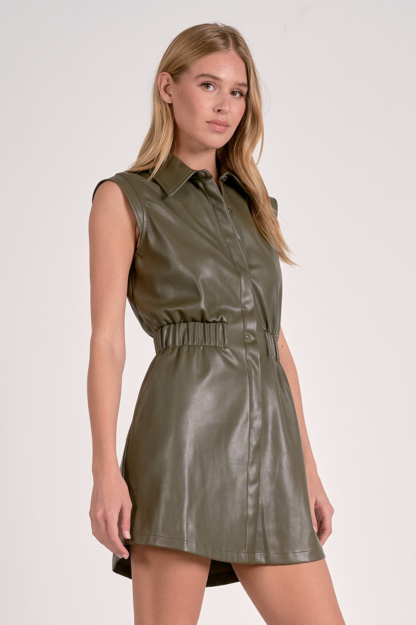 PINE FAUX LEATHER DRESS