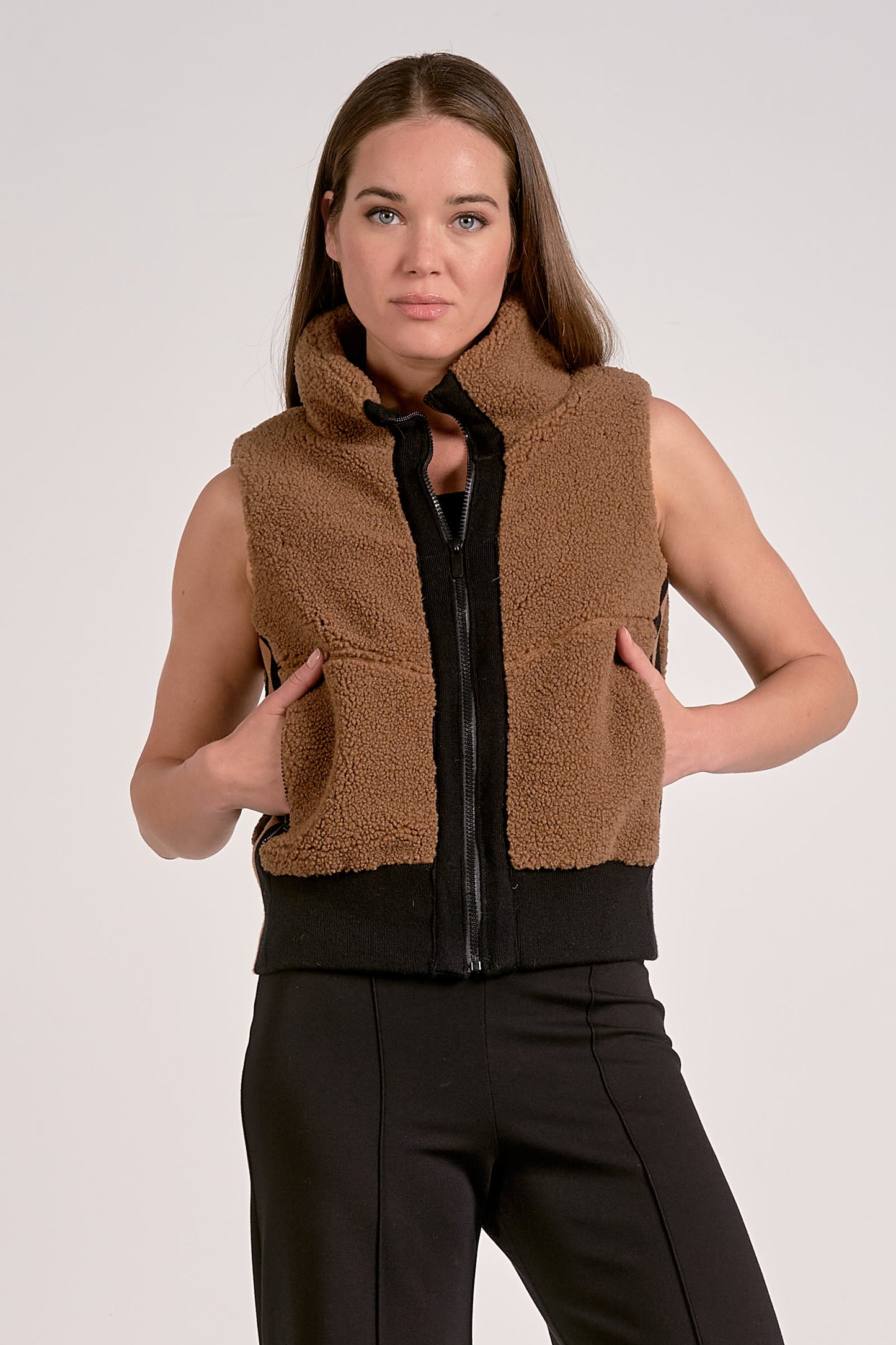 DARK TAN WOOLLY VEST