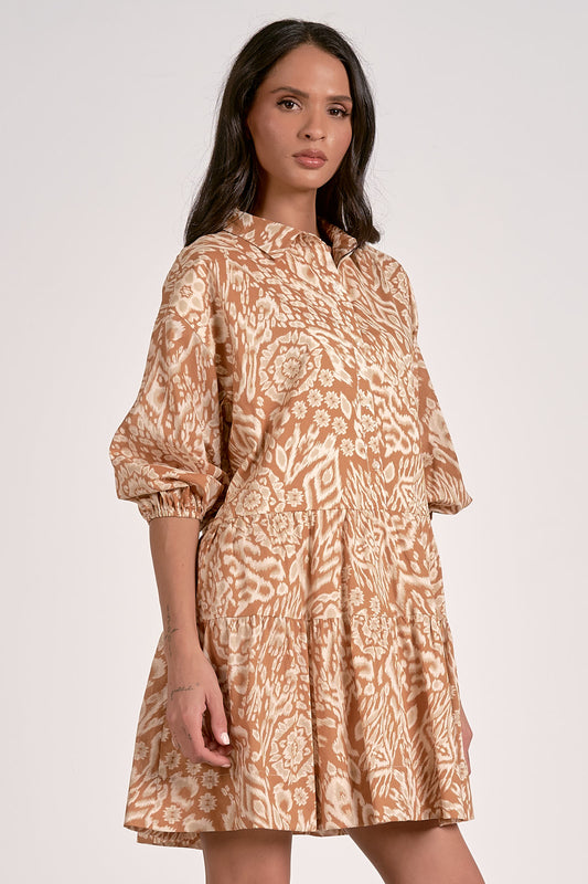 CAMEL ACORN DRESS