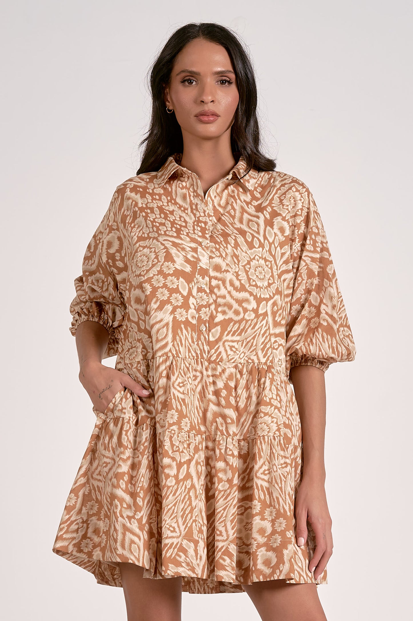 CAMEL ACORN DRESS