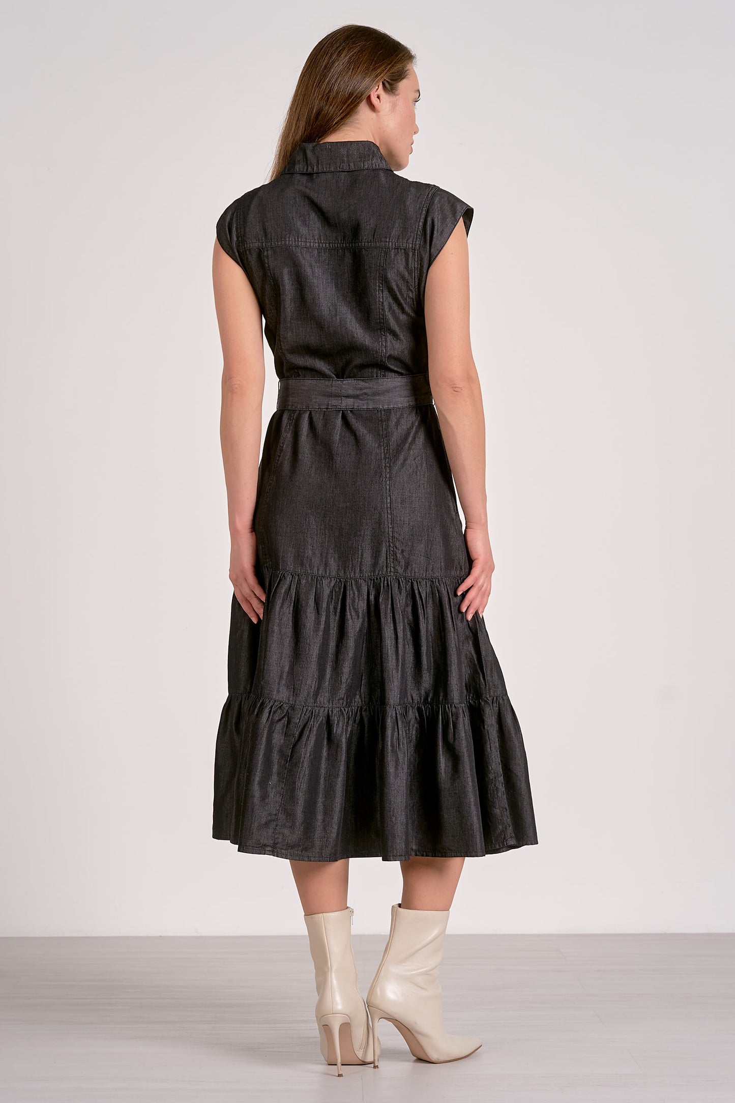 DARK GREY WASHED DRESS