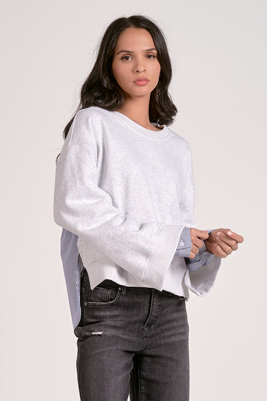 SWEATSHIRT BUTTON UP TOP