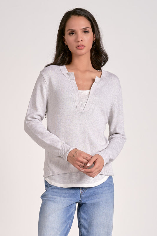 LAYERED GREY SWEATER